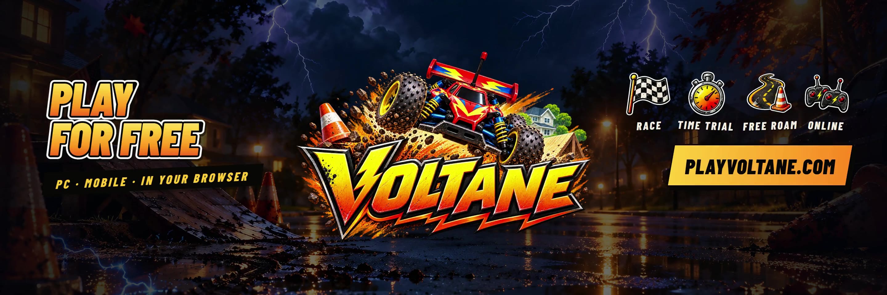 Voltane: racing, time trials, online play, free in your browser